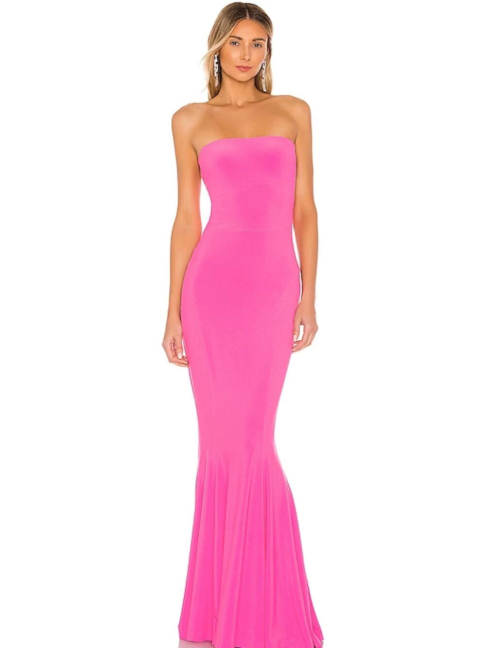 Norma Kamali x REVOLVE Strapless Fishtail Gown Orchid Pink M